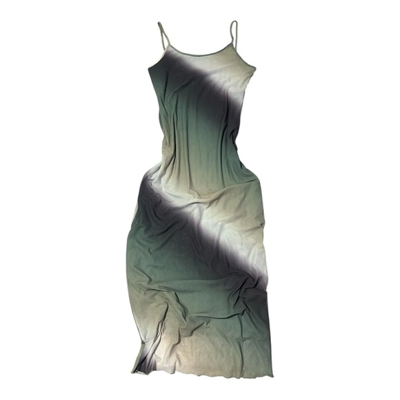 See You Monday Ombre Maxi Dress in Green and Black - Picture 1 of 3